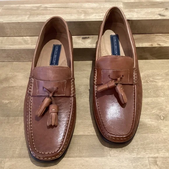 Giorgio Brutini Men’s Brown Leather Slip-on Tassel Loafers Size 12M Giorgio Brutini Men main image 4